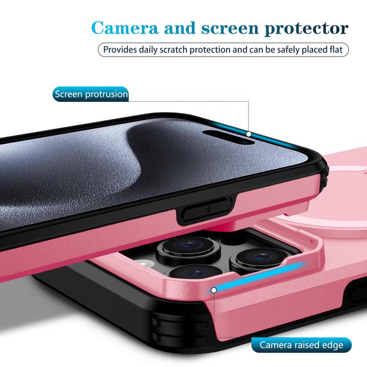 For iPhone 15 Pro Sliding Camshield MagSafe Holder Phone Case