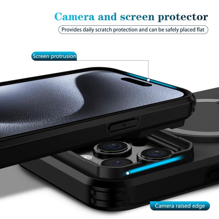 For iPhone 15 Pro Sliding Camshield MagSafe Holder Phone Case