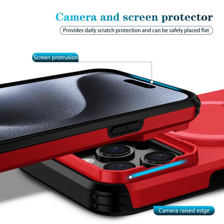 For iPhone 15 Pro Sliding Camshield MagSafe Holder Phone Case