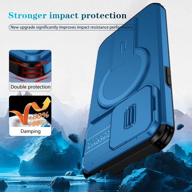 For iPhone 15 Pro Sliding Camshield MagSafe Holder Phone Case