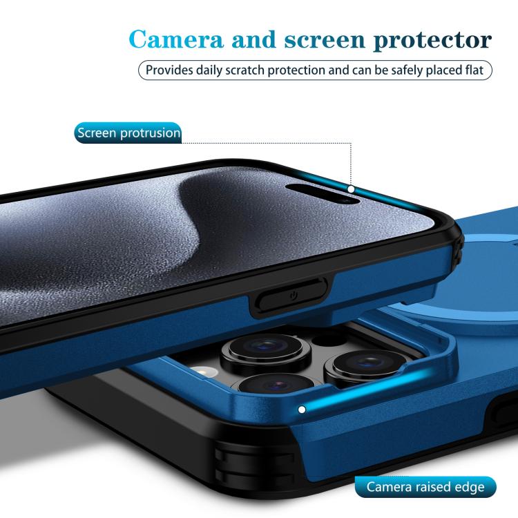 For iPhone 15 Pro Sliding Camshield MagSafe Holder Phone Case