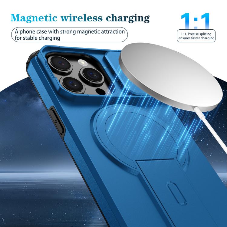 For iPhone 15 Pro Sliding Camshield MagSafe Holder Phone Case