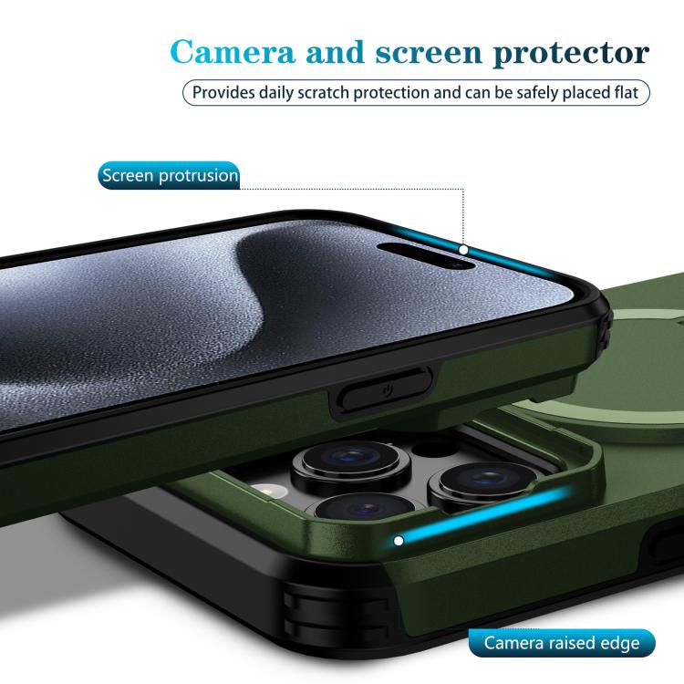 For iPhone 15 Pro Sliding Camshield MagSafe Holder Phone Case