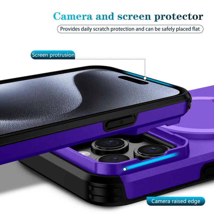 For iPhone 15 Pro Sliding Camshield MagSafe Holder Phone Case