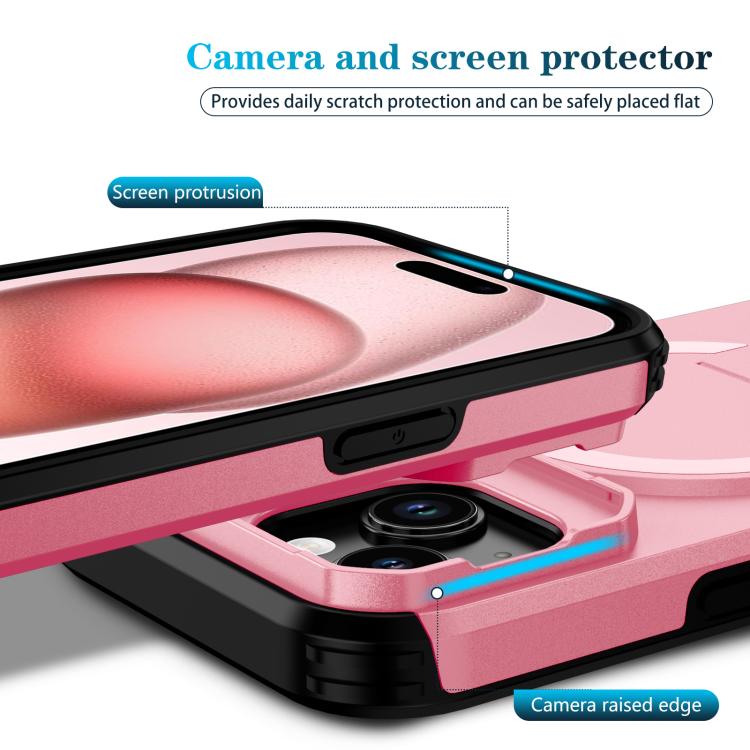 For iPhone 15 Sliding Camshield MagSafe Holder Phone Case