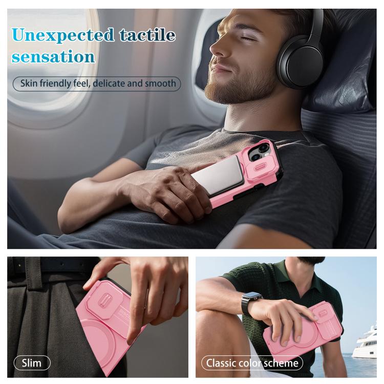 For iPhone 15 Sliding Camshield MagSafe Holder Phone Case