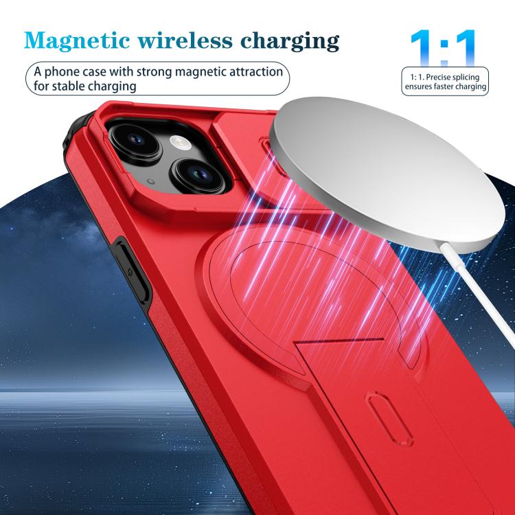 For iPhone 15 Sliding Camshield MagSafe Holder Phone Case