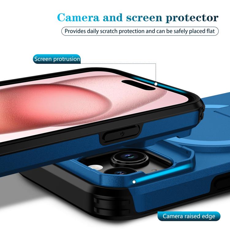 For iPhone 15 Sliding Camshield MagSafe Holder Phone Case