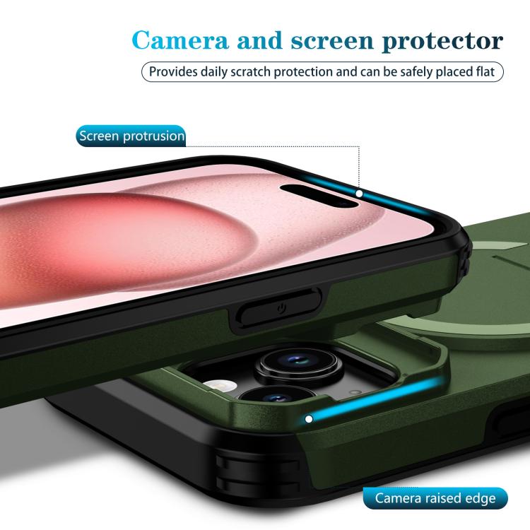 For iPhone 15 Sliding Camshield MagSafe Holder Phone Case
