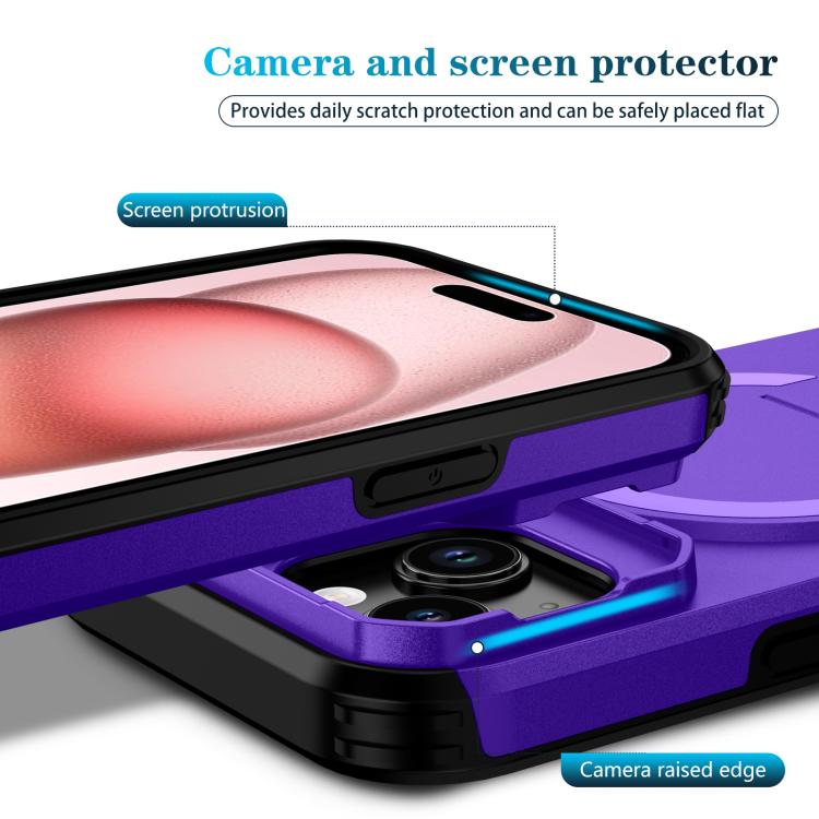 For iPhone 15 Sliding Camshield MagSafe Holder Phone Case