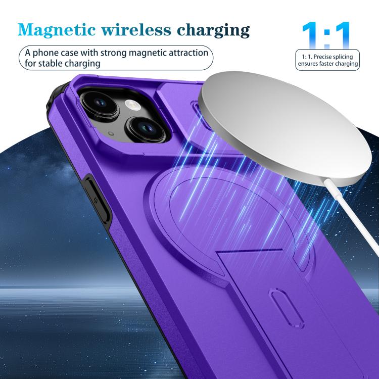 For iPhone 15 Sliding Camshield MagSafe Holder Phone Case