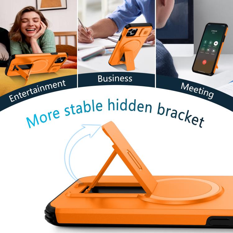 For iPhone 11 Pro Max Sliding Camshield MagSafe Holder Phone Case