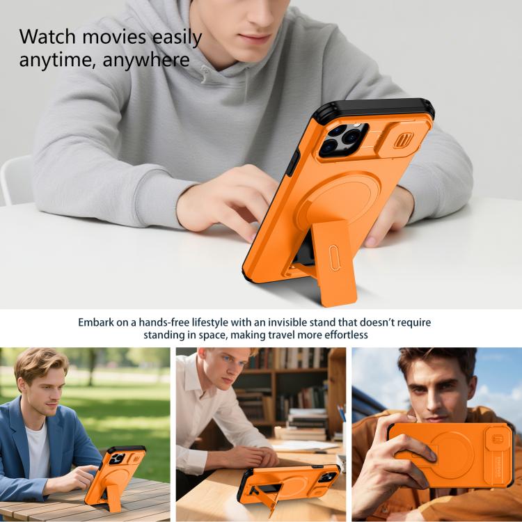 For iPhone 11 Pro Max Sliding Camshield MagSafe Holder Phone Case