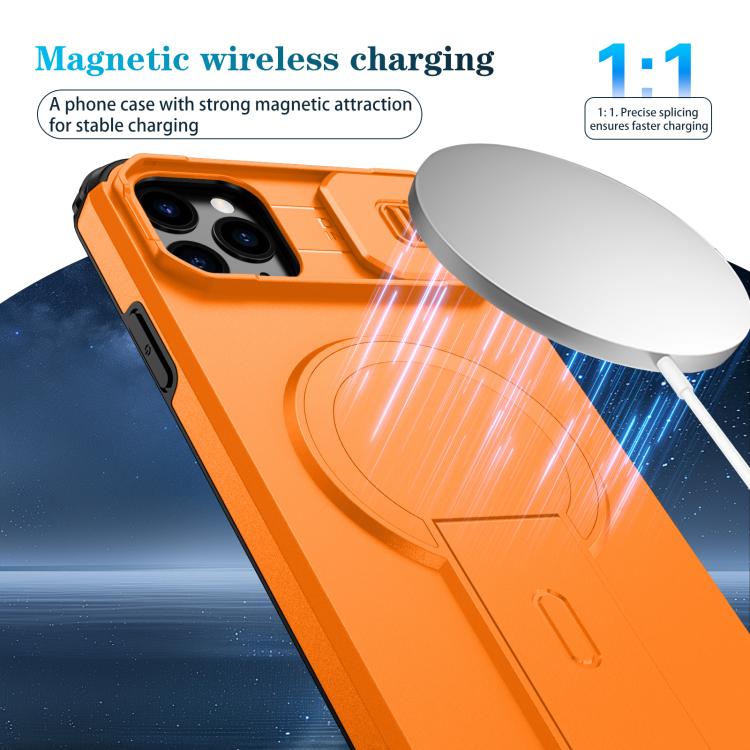 For iPhone 11 Pro Max Sliding Camshield MagSafe Holder Phone Case