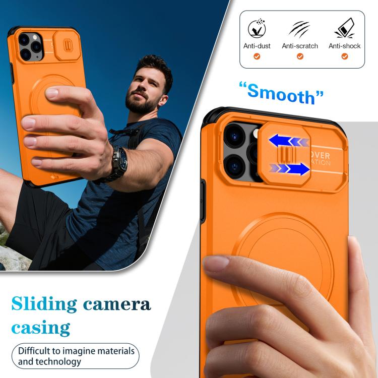 For iPhone 11 Pro Max Sliding Camshield MagSafe Holder Phone Case