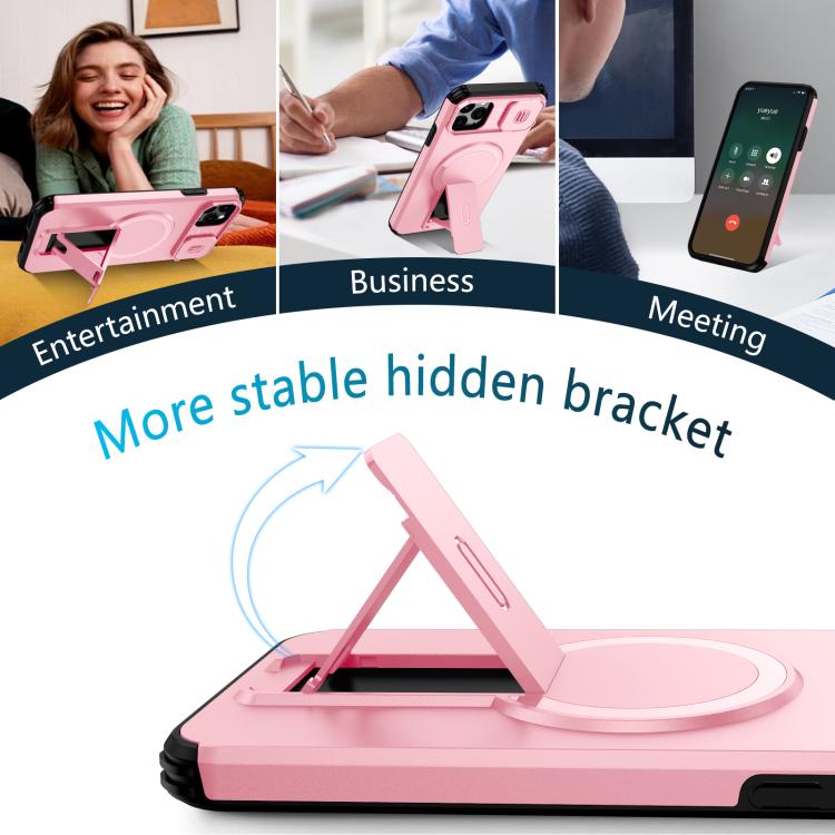 For iPhone 11 Pro Max Sliding Camshield MagSafe Holder Phone Case