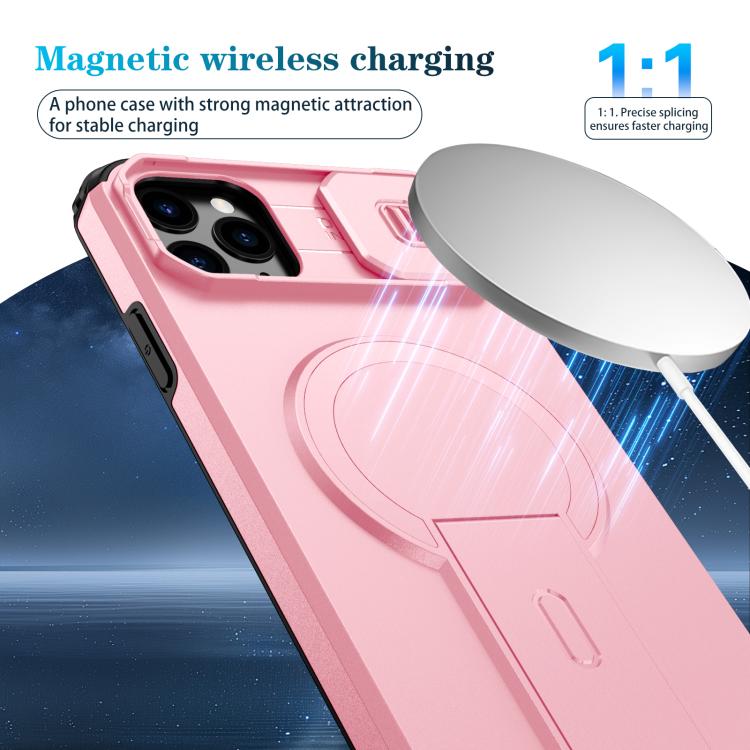 For iPhone 11 Pro Max Sliding Camshield MagSafe Holder Phone Case