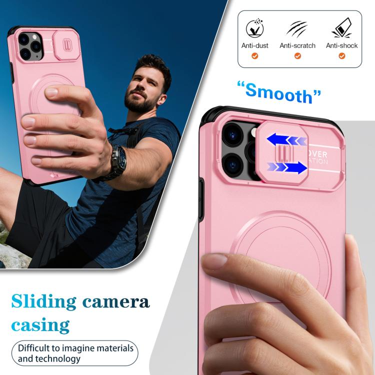 For iPhone 11 Pro Max Sliding Camshield MagSafe Holder Phone Case