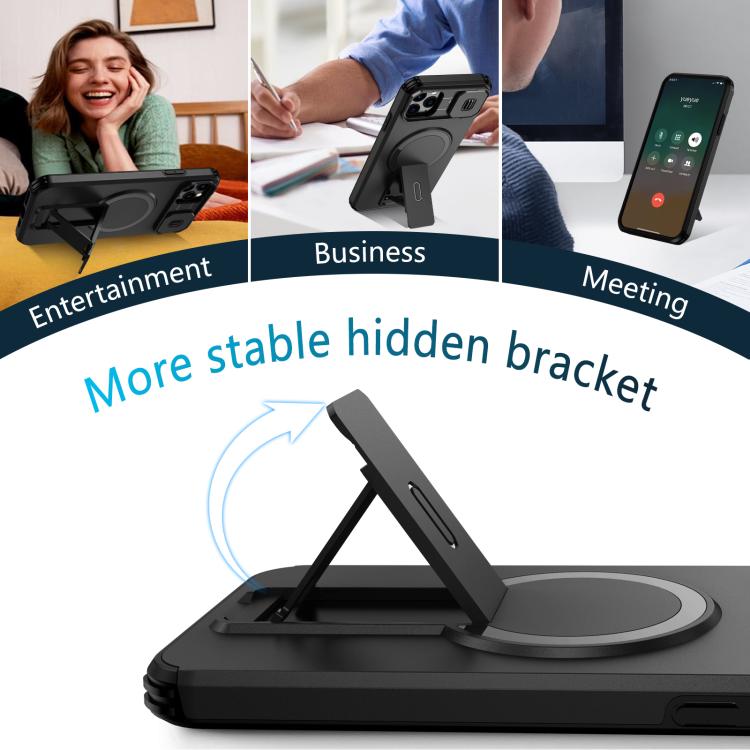 For iPhone 11 Pro Max Sliding Camshield MagSafe Holder Phone Case