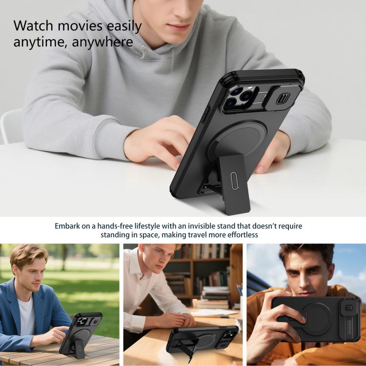 For iPhone 11 Pro Max Sliding Camshield MagSafe Holder Phone Case