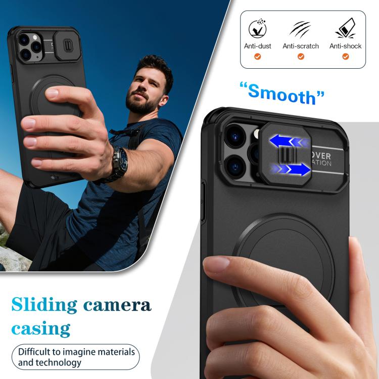 For iPhone 11 Pro Max Sliding Camshield MagSafe Holder Phone Case