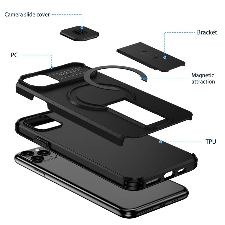 For iPhone 11 Pro Max Sliding Camshield MagSafe Holder Phone Case