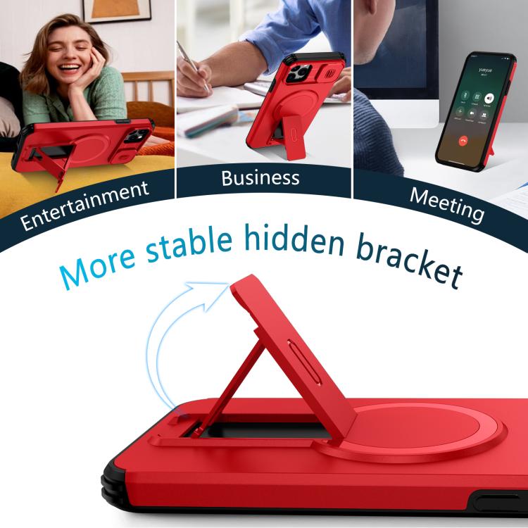 For iPhone 11 Pro Max Sliding Camshield MagSafe Holder Phone Case