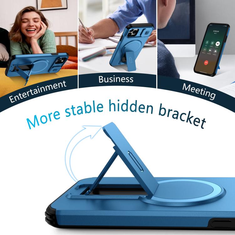 For iPhone 11 Pro Max Sliding Camshield MagSafe Holder Phone Case