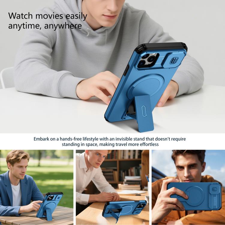 For iPhone 11 Pro Max Sliding Camshield MagSafe Holder Phone Case