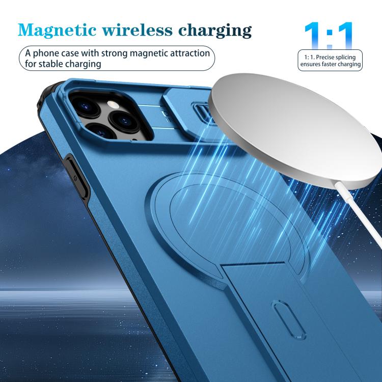 For iPhone 11 Pro Max Sliding Camshield MagSafe Holder Phone Case