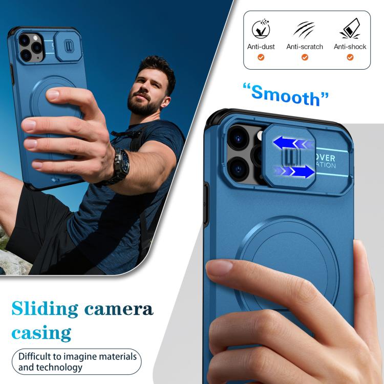 For iPhone 11 Pro Max Sliding Camshield MagSafe Holder Phone Case