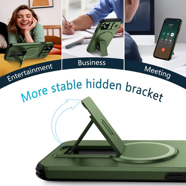 For iPhone 11 Pro Max Sliding Camshield MagSafe Holder Phone Case