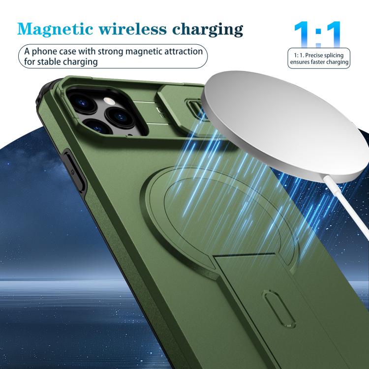 For iPhone 11 Pro Max Sliding Camshield MagSafe Holder Phone Case