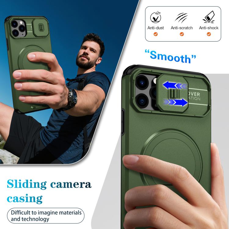 For iPhone 11 Pro Max Sliding Camshield MagSafe Holder Phone Case
