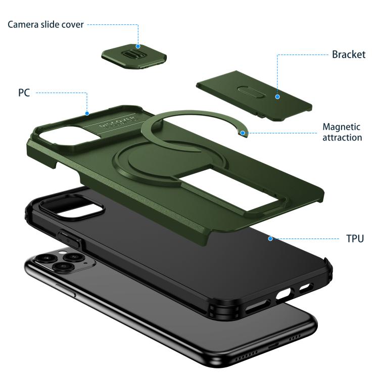 For iPhone 11 Pro Max Sliding Camshield MagSafe Holder Phone Case