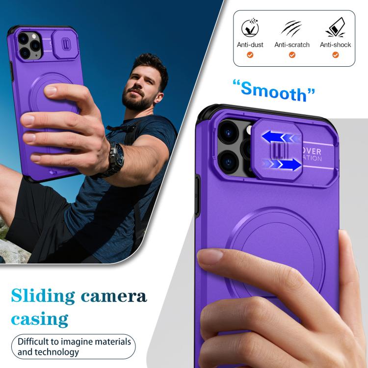 For iPhone 11 Pro Max Sliding Camshield MagSafe Holder Phone Case