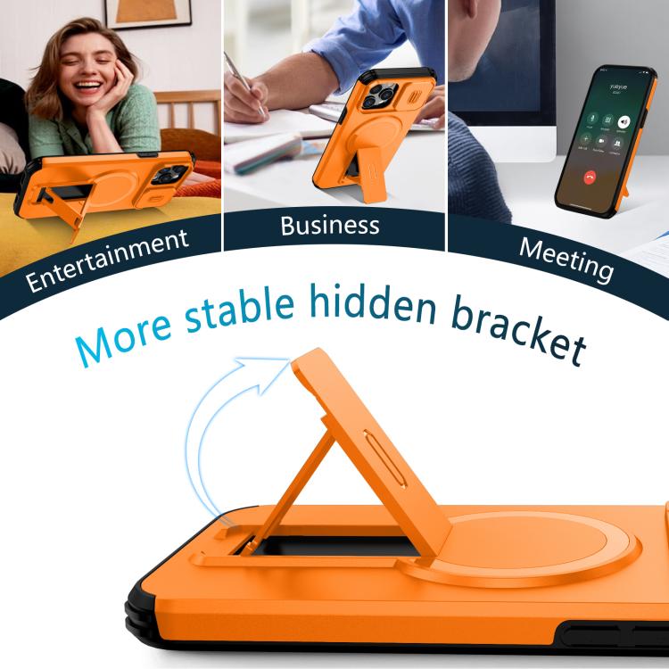 For iPhone 12 Pro Max Sliding Camshield MagSafe Holder Phone Case
