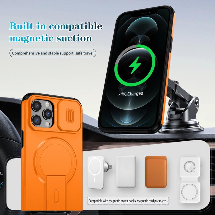 For iPhone 12 Pro Max Sliding Camshield MagSafe Holder Phone Case
