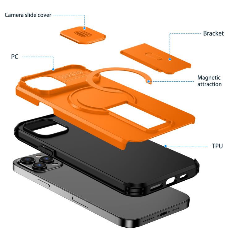 For iPhone 12 Pro Max Sliding Camshield MagSafe Holder Phone Case