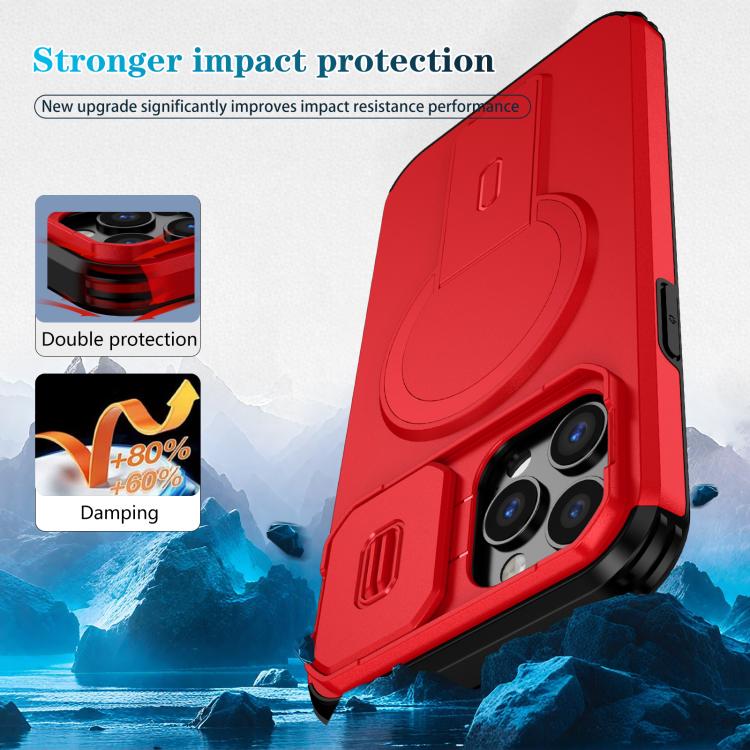 For iPhone 12 Pro Max Sliding Camshield MagSafe Holder Phone Case