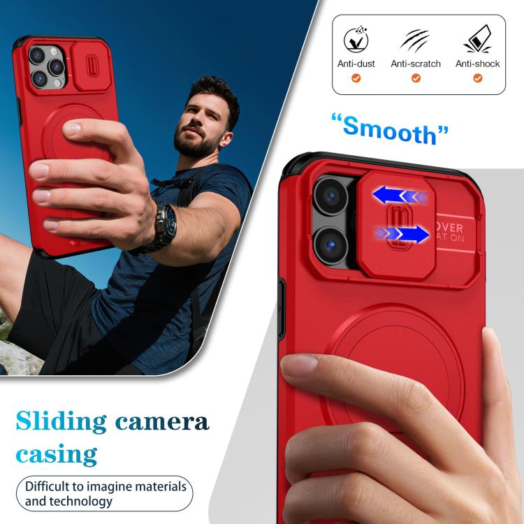 For iPhone 12 Pro Max Sliding Camshield MagSafe Holder Phone Case
