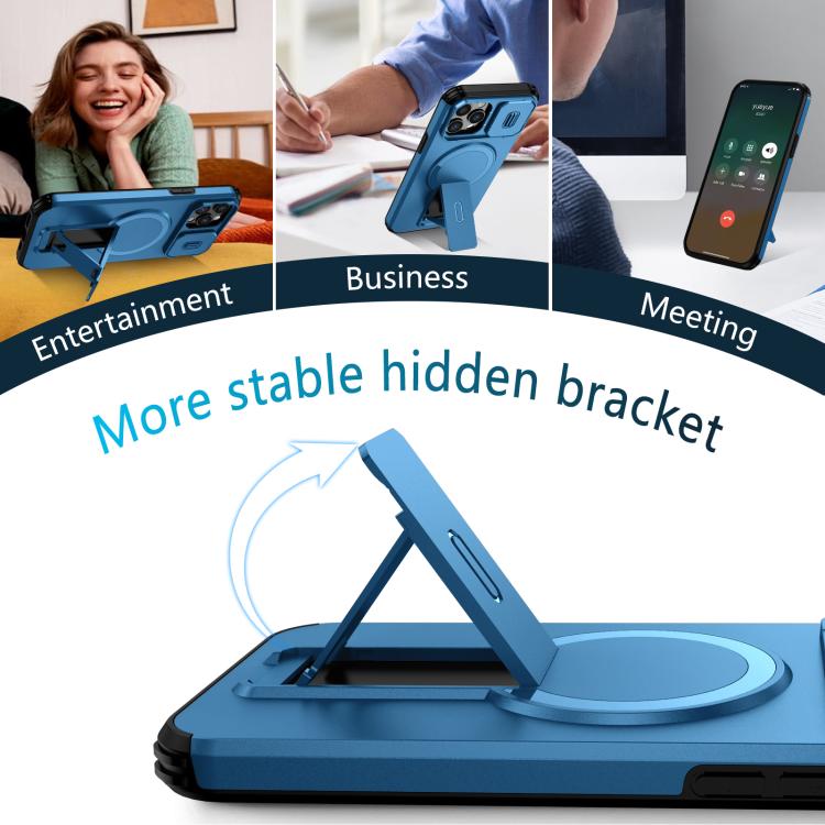 For iPhone 12 Pro Max Sliding Camshield MagSafe Holder Phone Case
