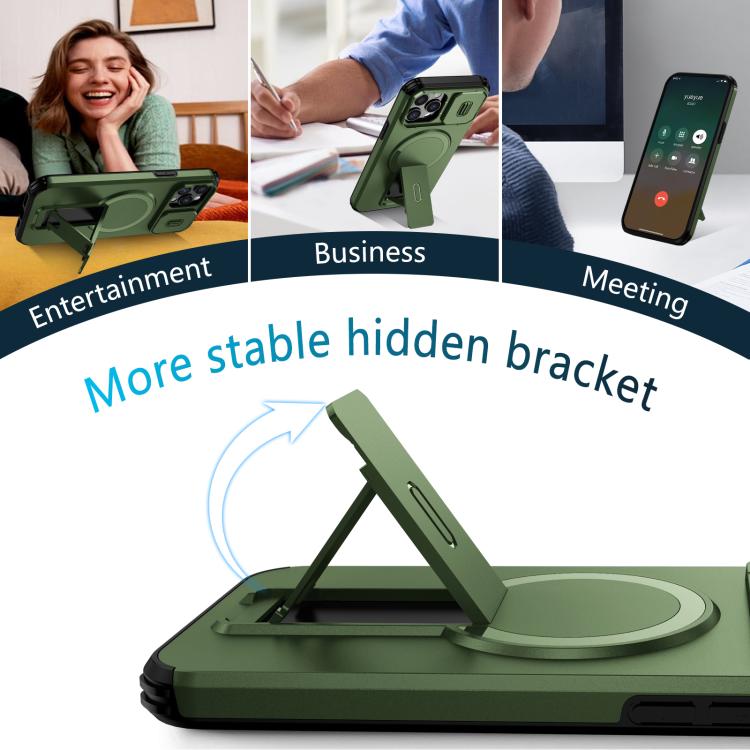 For iPhone 12 Pro Max Sliding Camshield MagSafe Holder Phone Case