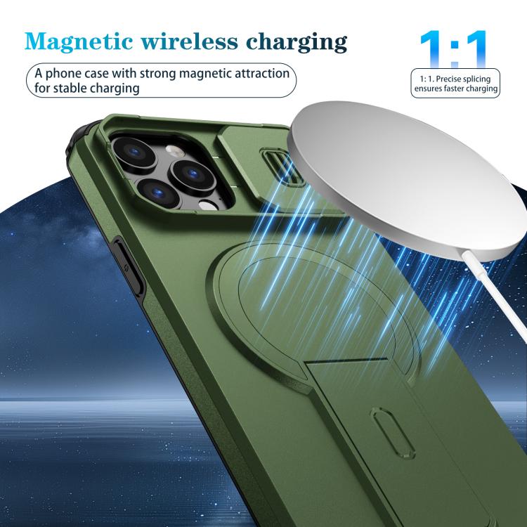 For iPhone 12 Pro Max Sliding Camshield MagSafe Holder Phone Case
