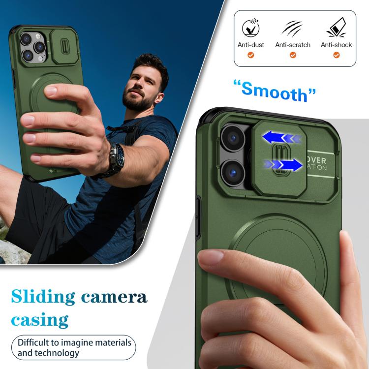For iPhone 12 Pro Max Sliding Camshield MagSafe Holder Phone Case