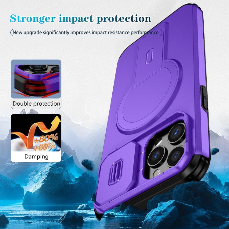 For iPhone 12 Pro Max Sliding Camshield MagSafe Holder Phone Case