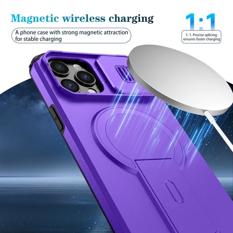 For iPhone 12 Pro Max Sliding Camshield MagSafe Holder Phone Case