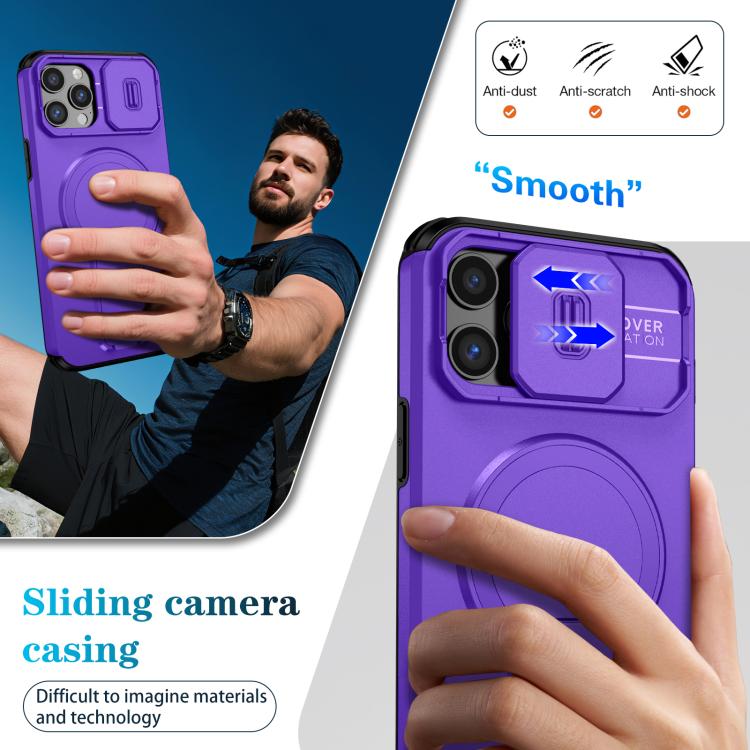 For iPhone 12 Pro Max Sliding Camshield MagSafe Holder Phone Case