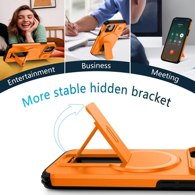 For iPhone 12 Pro / 12 Sliding Camshield MagSafe Holder Phone Case