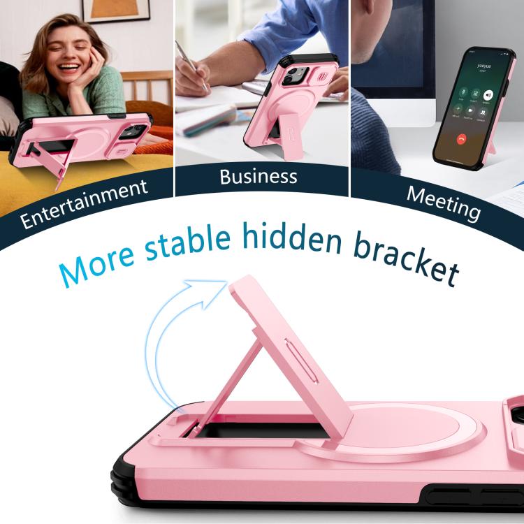 For iPhone 12 Pro / 12 Sliding Camshield MagSafe Holder Phone Case